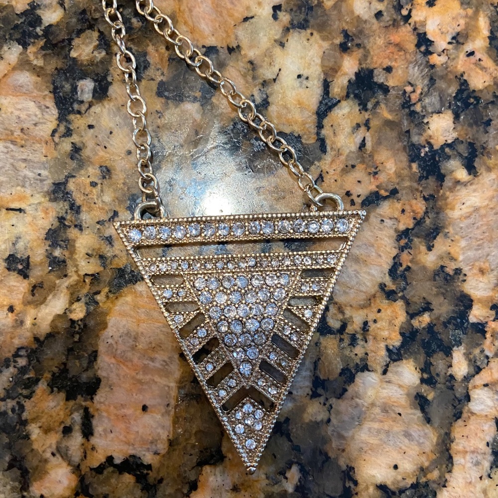 Gold Rhinestone Necklace - Picture 3 of 3